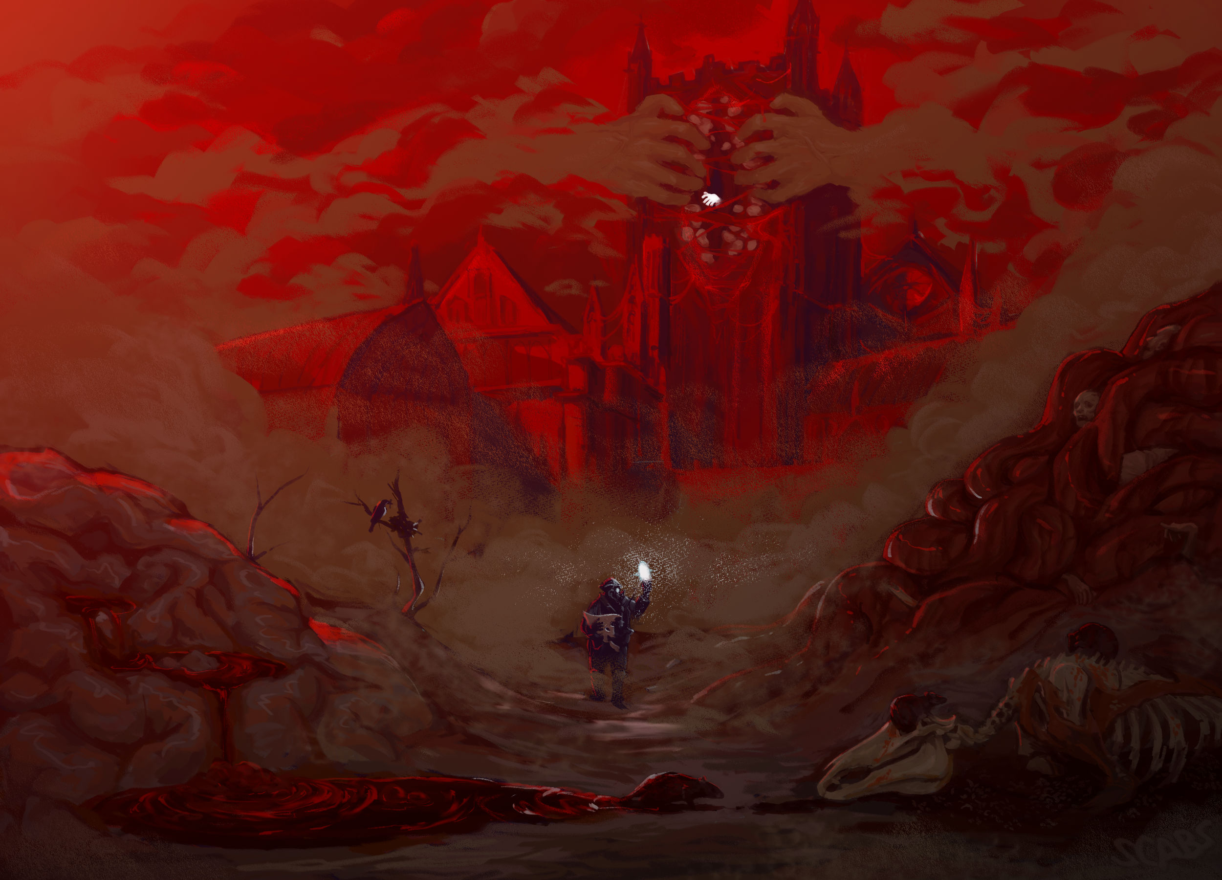 painting for a school project based on the Wasteland by T.S. Eliot and some other stuff